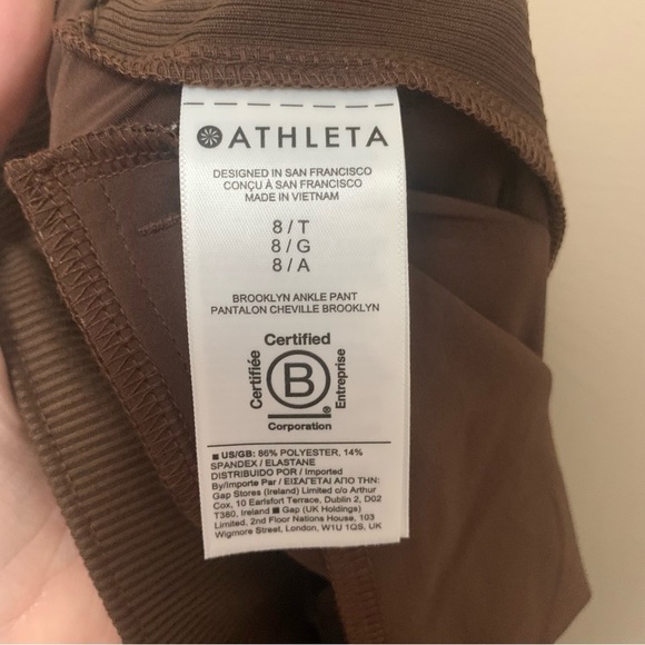 Athleta Brooklyn Ankle Pant Brown Size 8 Tall NWT New - Picture 14 of 14